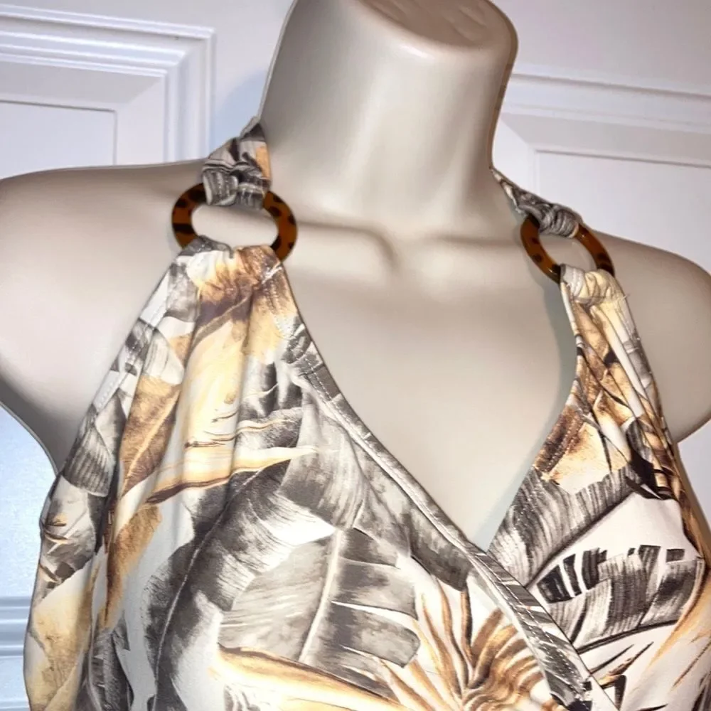 NIP TUCK Swim Shaping Swimsuit Beige Floral Australia Womens Size 10